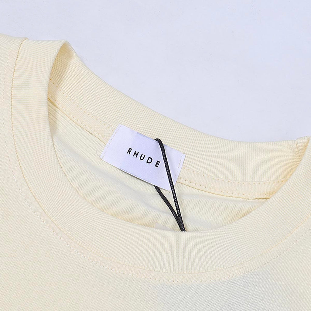 Rhude T-shirts Graffiti Printing Cotton Casual Short Sleeve Men and Women