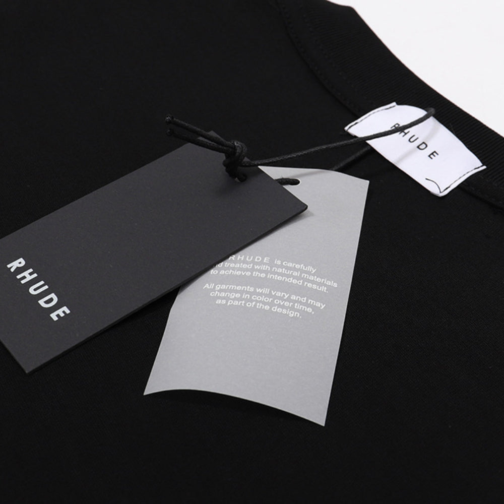 Rhude T-shirt Micro Label Alphabet Art Abstract Short Sleeve T-shirt