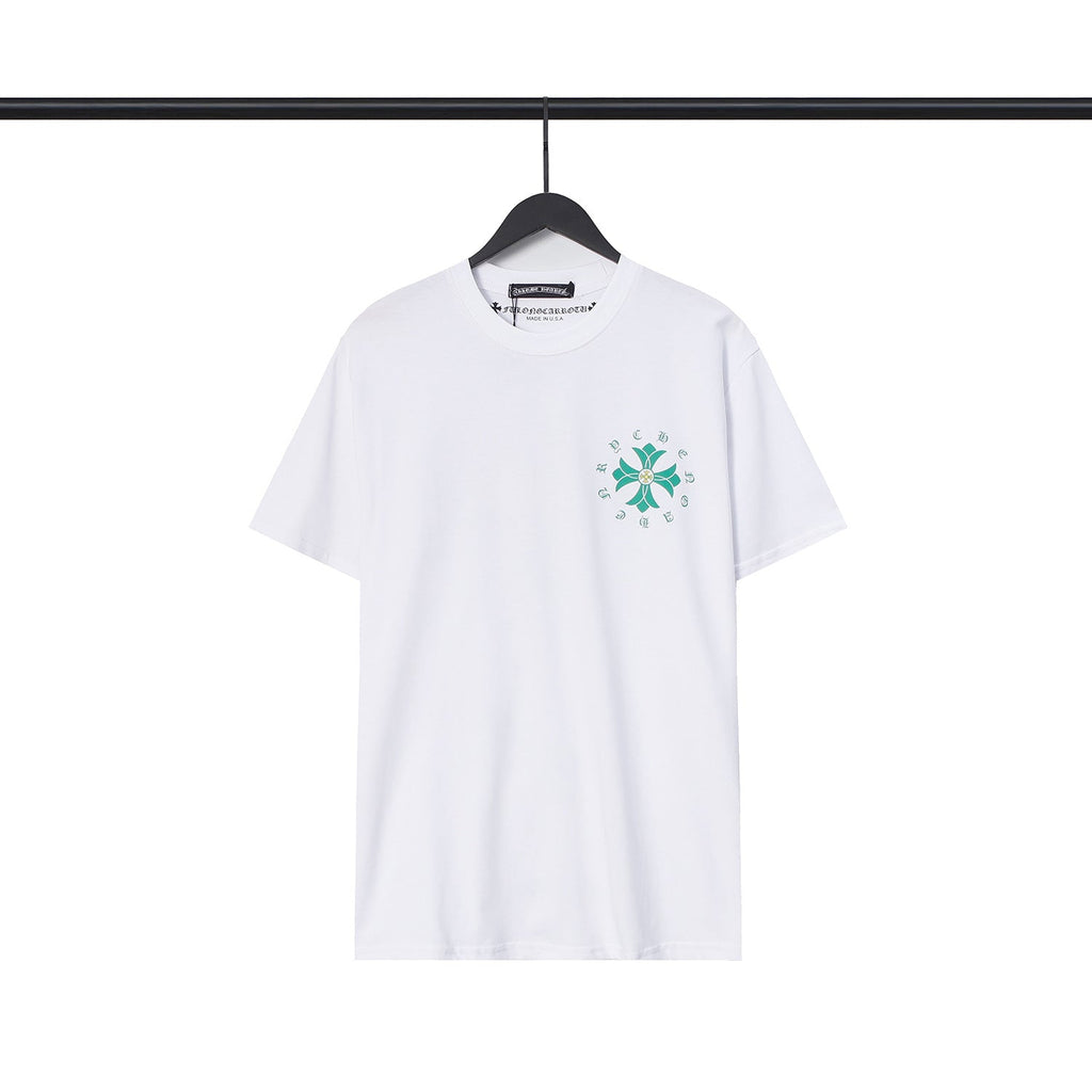 Chrome Heart T Shirts Cross Casual Loose Cotton Crew Neck T-Shirt
