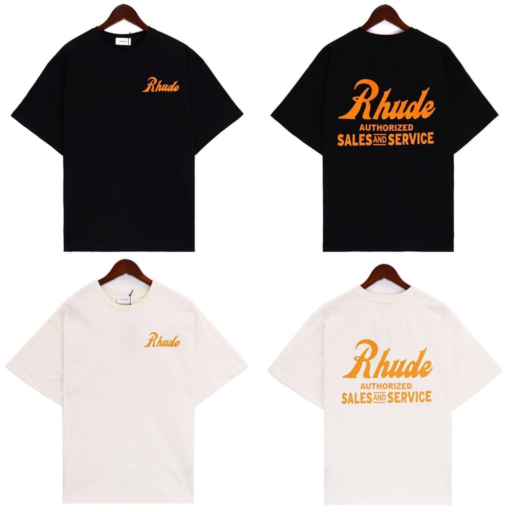 Rhude T-shirt Label Wings Alphabet Earth Print Short Sleeve T-shirt