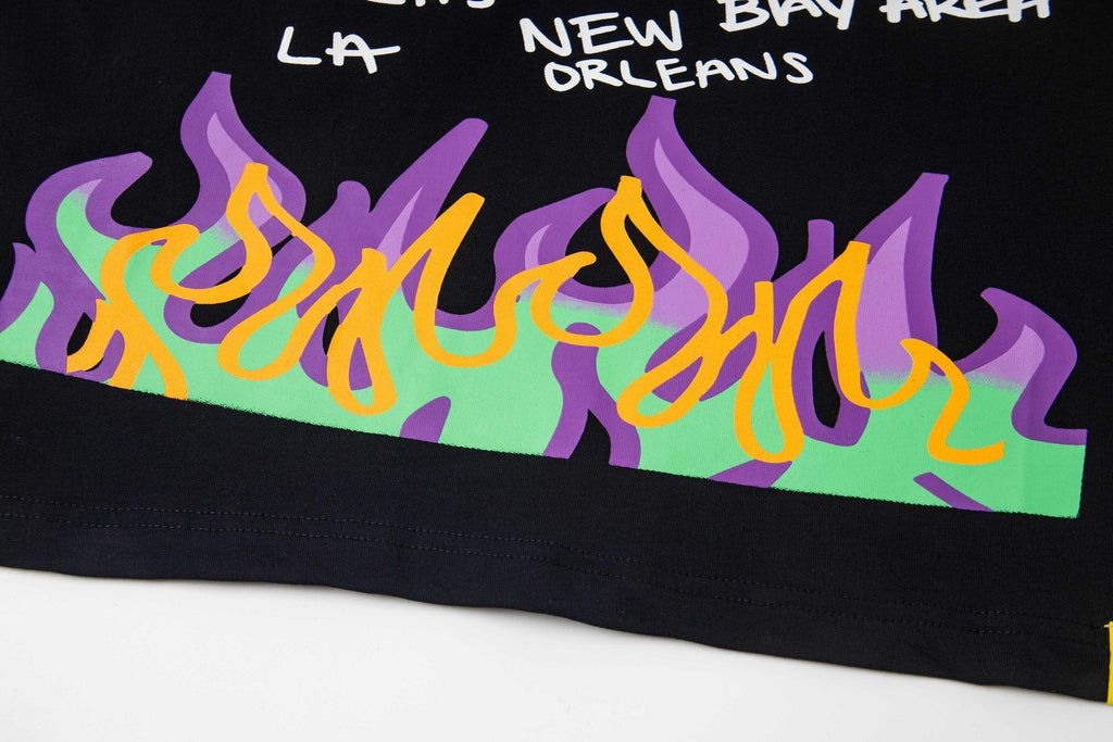 THAT'S A AWFUL LOT OF COUGH SYRUP PO UP Flame Graphic Short-Sleeve T-Shirt ¡ª detail