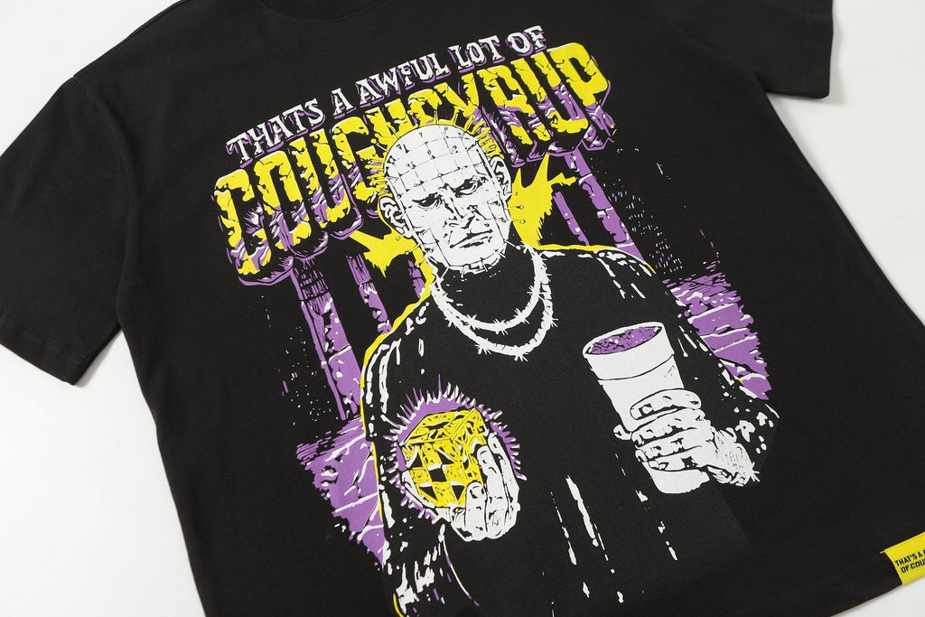 THAT'S A AWFUL LOT OF COUGH SYRUP Character Graphic Short-Sleeve T-Shirt ¡ª detail