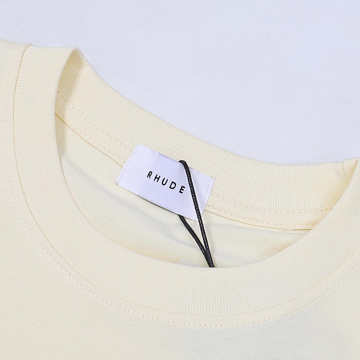 Rhude T-shirts Vertical Solid Color Printed Cotton Casual Short Sleeve Men and Women